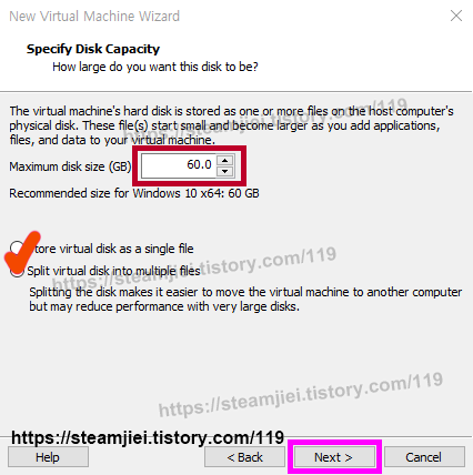 Specify Disk Capacity