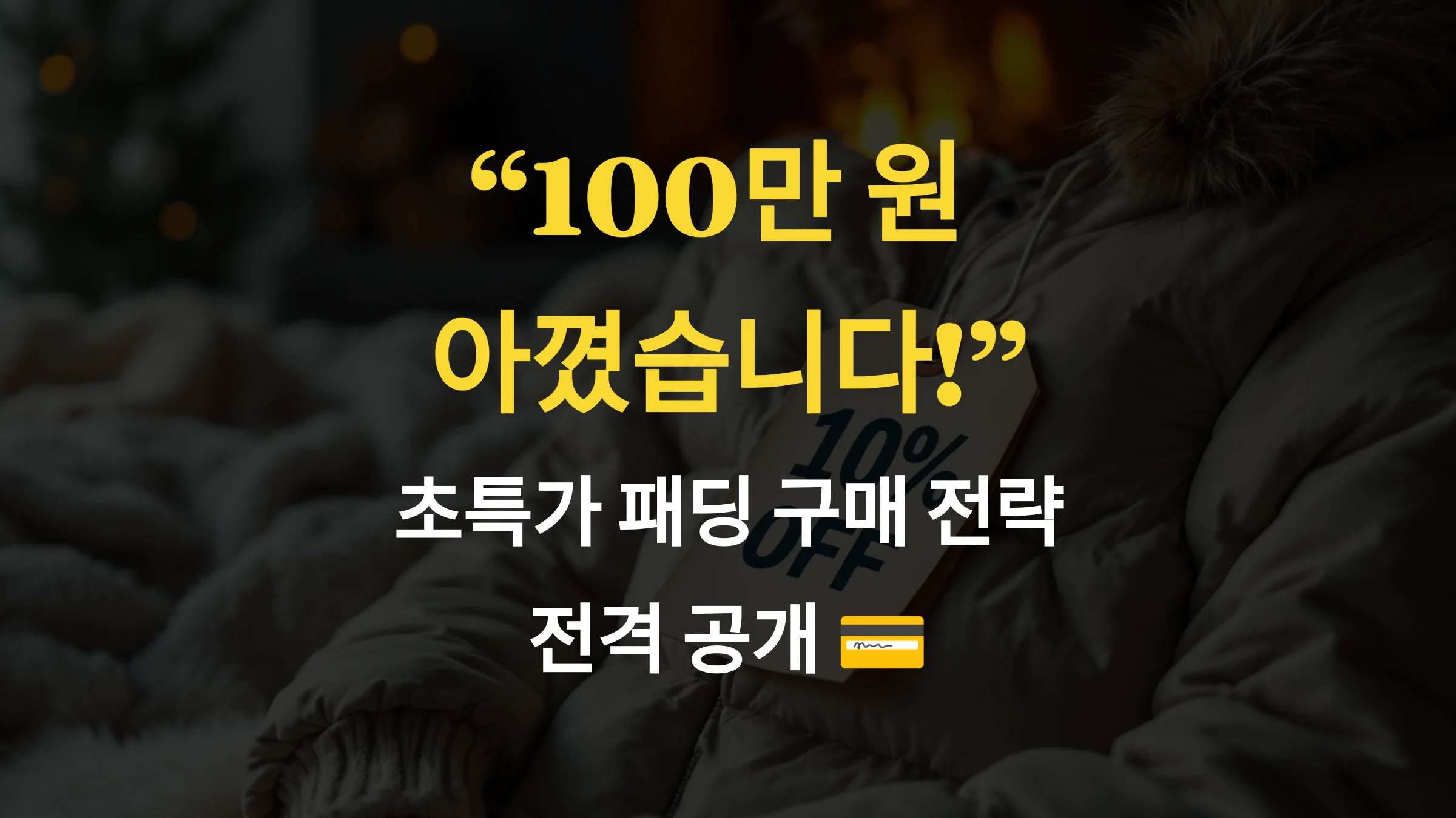 “100만 원 아꼈습니다!” 초특가 패딩 구매 전략 전격 공개 💳