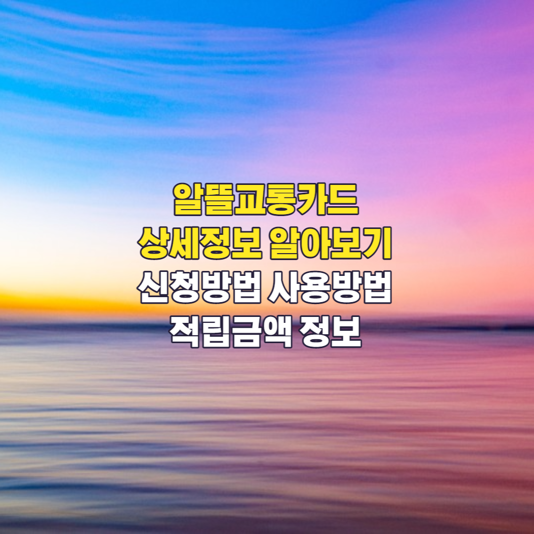 알뜰교통카드에대한포스팅의섬네일