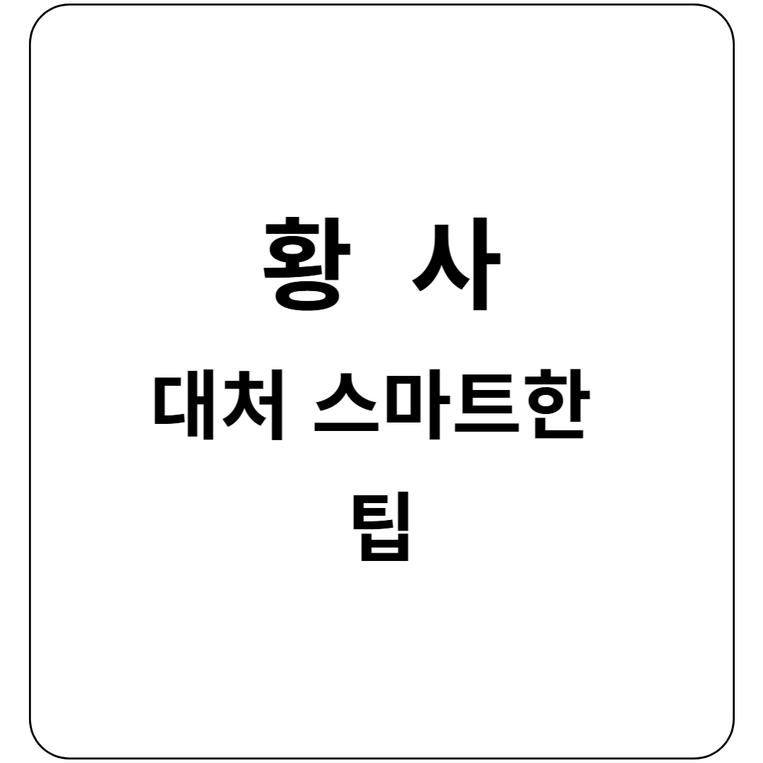 황사대처방법
