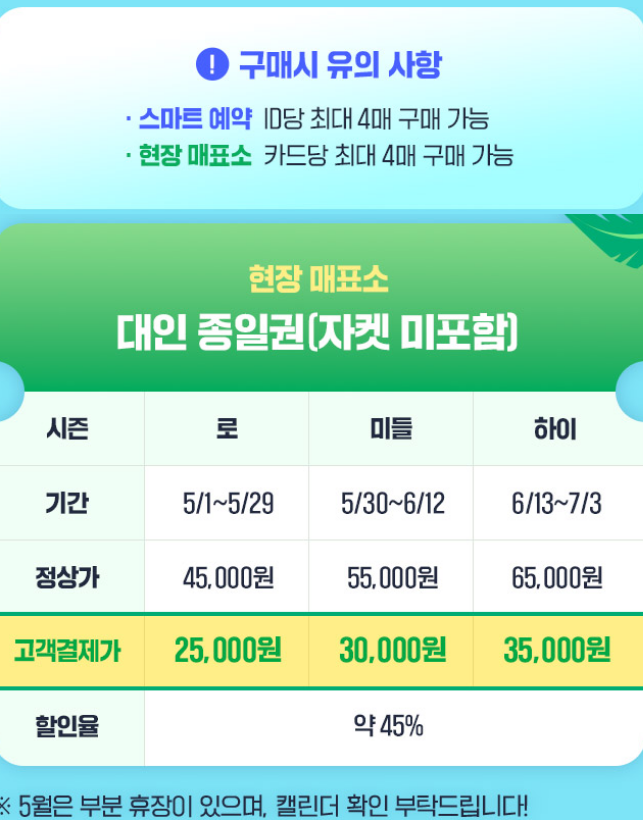  캐리비안 베이 캬드사 제휴 할인