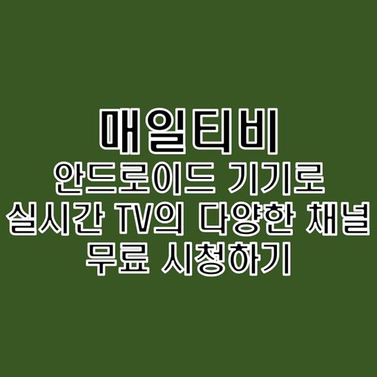 실시간-무료-TV를-시청하기-위한-매일티비-앱-썸네일