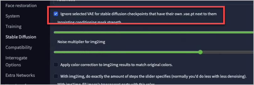 Ignore selected VAE for stable diffusion checkpoints that have their own .vae.pt next to them
