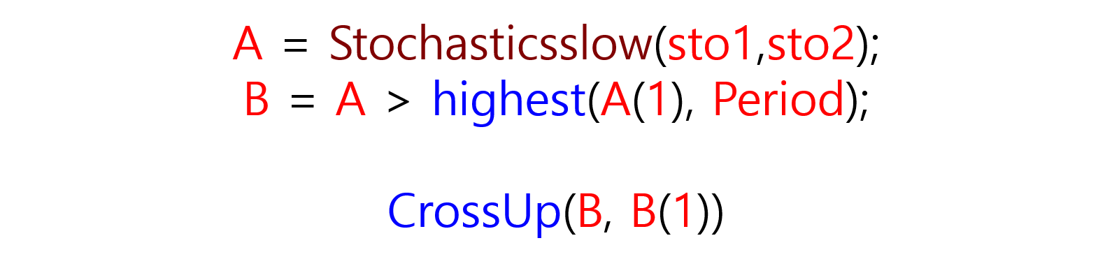 Stochastics Slow 돌파 화살표 함수