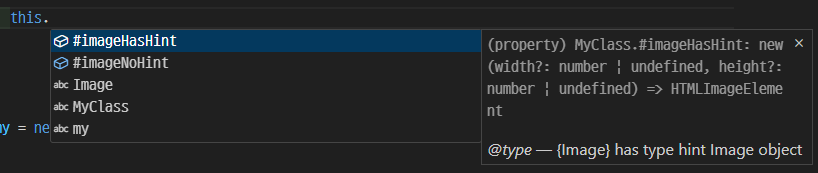 [javascript] private 변수에 대한 type hint 설정 방법