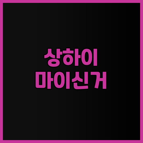 상하이 여행 필수코스 마이신거 비즈니