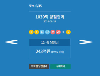 1059 복권 당첨 번호 당첨 범위 49