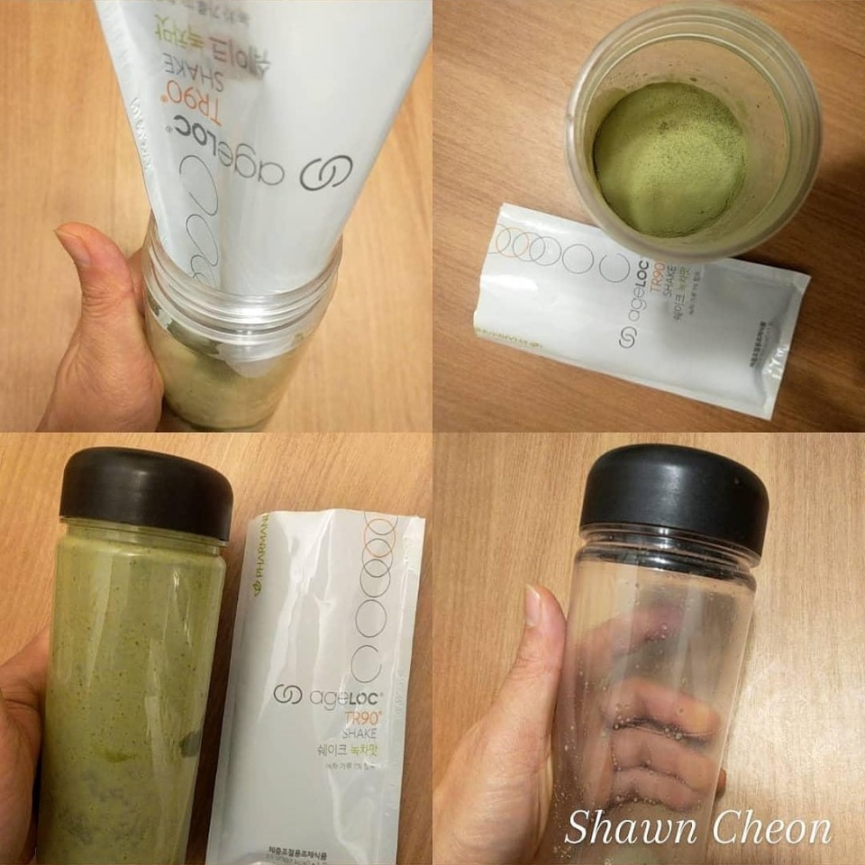  TR90 쉐이크 곡물맛 공짜로 받았어요. 녹차맛을 좋아해서요! 뉴스킨 정기구매로 할인도 받고요.