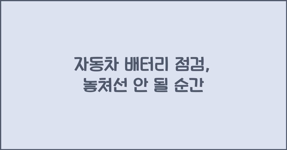 자동차 배터리 점검