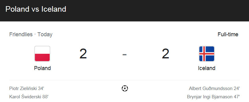  (2021 / 친선 경기) 폴란드 (2) 대 아이슬란드 (2) 축구 경기 하이라이트