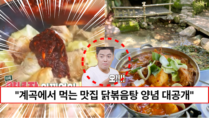 “계곡에서 먹는 닭볶음탕의 비법은 이겁니다” 어남선생 류수영이 알려주는 닭볶음탕 양념 황금비율과 요리꿀팁