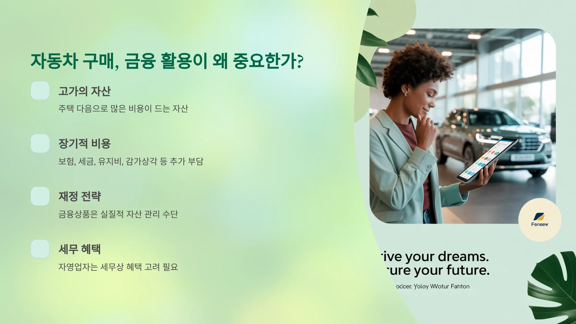 자동차 구매, 금융 활용이 왜 중요한가?