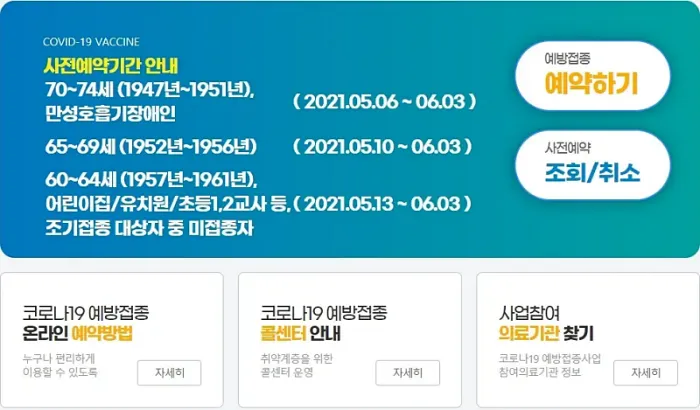 코로나19 예방접종 사전 예약 시스템 출처&#44; 예방접종 예약하기&#44; 사전예약 조회와 취소