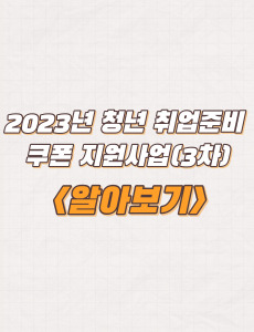  강원도 2023년 청년 취업준비 쿠폰 지원사업(3차) 신청대상 및 방법