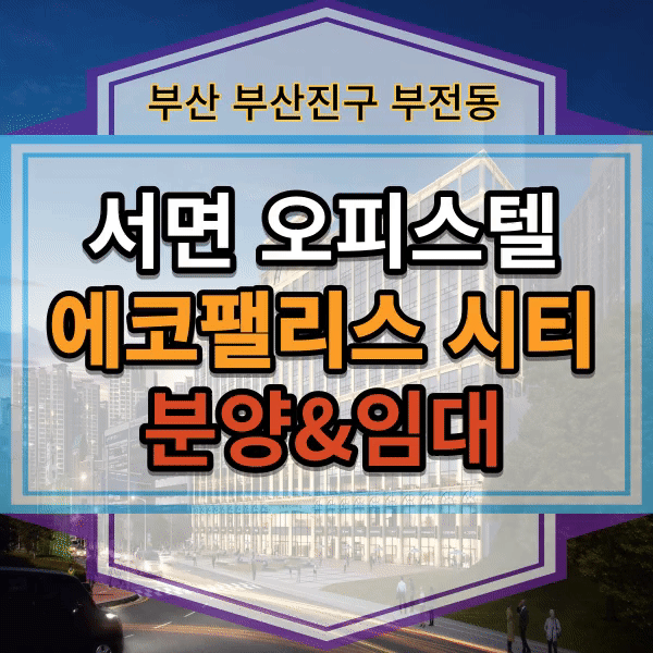  부전동 에코팰리스 시티 원룸, 투룸 오피스텔 분양/임대,부산 부산진구 오피스텔