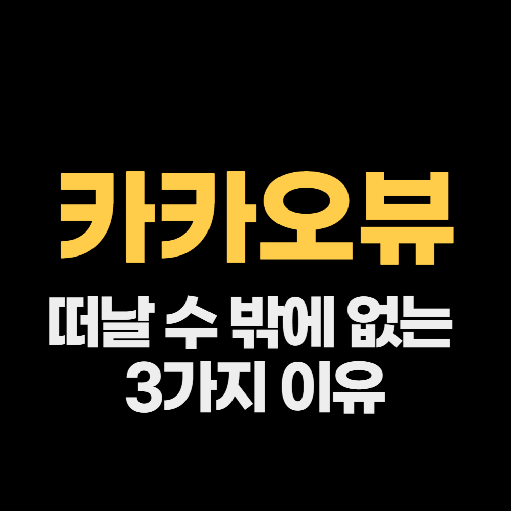  카카오뷰 마지막 수익 공개 - 떠날 수 밖에 없는 이유 3가지