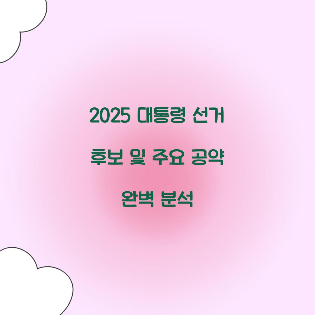 2025 대통령 선거 후보