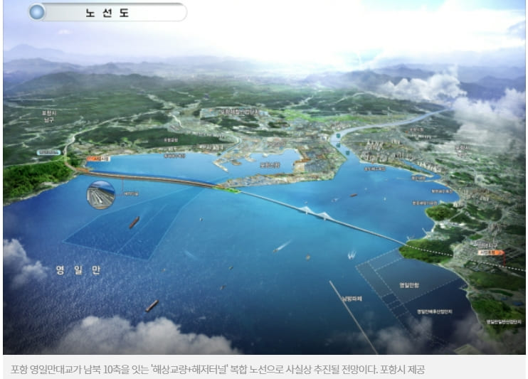  영일만대교, '해상교량+해저터널'로 건설될 듯