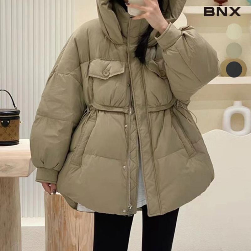 BNX 여성 양포켓 스트링 웰론 패딩 점퍼