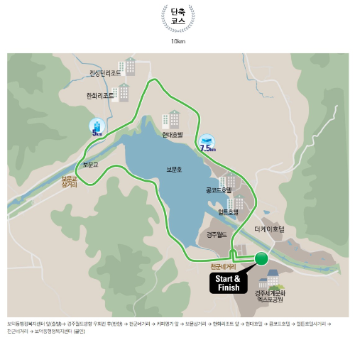 경주 벚꽃 마라톤 대회 10km 코스