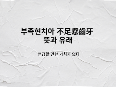 부족현치아 不足懸齒牙 뜻과 유래