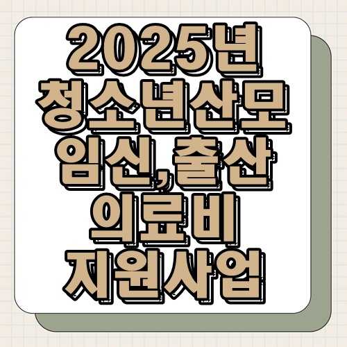 2025년 청소년산모 임신,출산 의료비 지원사업