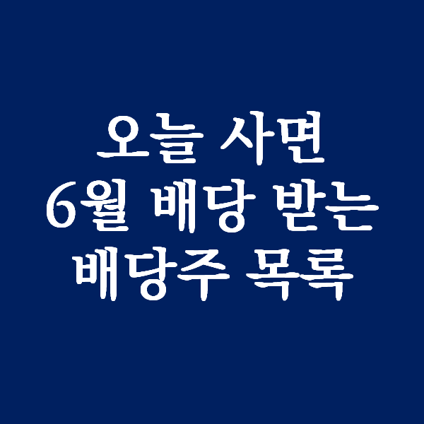  [2020.6] 지금 사면 배당 주는 미국 배당주 목록