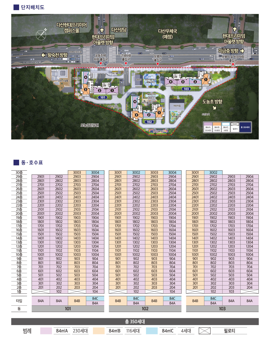 해링턴플레이스다산파크단지배치도