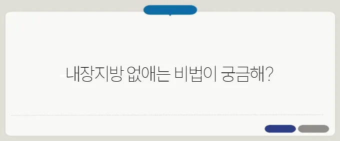 내장지방 빼는 운동 효과적인 방법