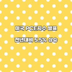  미국 PCE지수 발표, 전년대비 5.5% 상승
