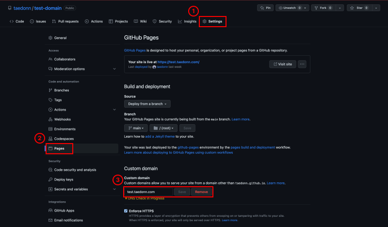 Github Pages 커스텀 도메인 연결