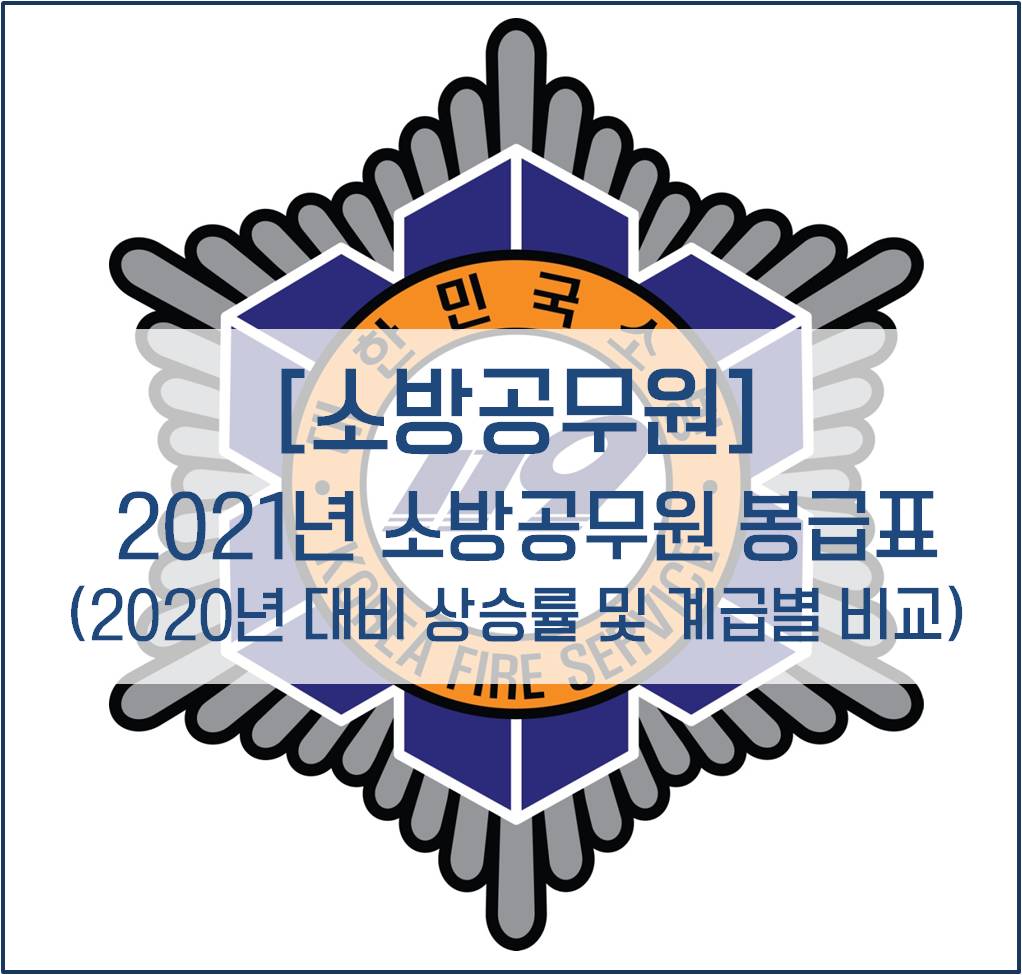 소방공무원] 2021년 소방공무원 봉급표(+20년 및 계급별 비교)