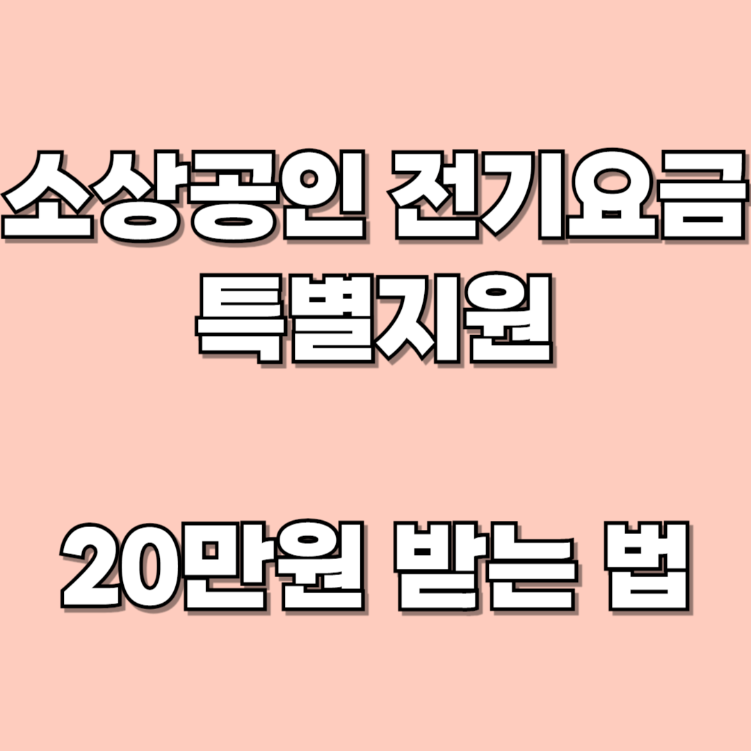 소상공인 전기요금 특별지원