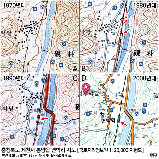 제천시 봉양읍 충북선(忠北線) 연박역(硯朴驛) 지도