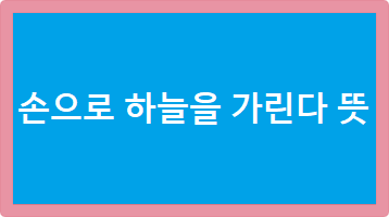 손으로 하늘을 가린다 뜻