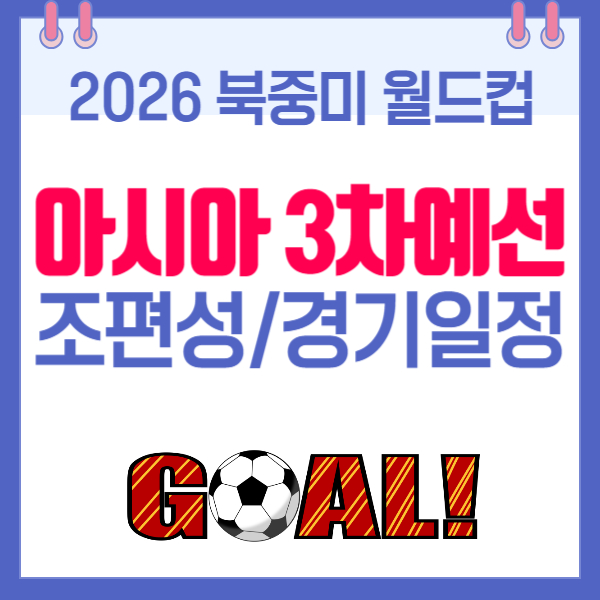 2026 북중미 월드컵 아시아 3차예선 조편성 일정 예선방식