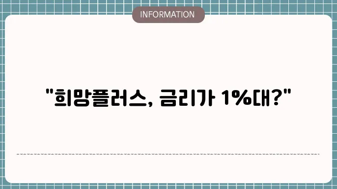 우리은행 희망플러스 특례보증대출 '1%대' 가능한 이유
