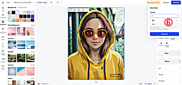 AI 필터 적용 파일 다운로드 │Insmind