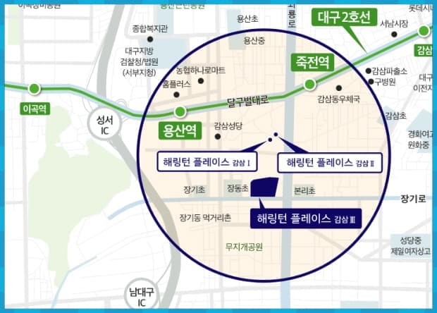 달서구 감상동 해링턴플레이스 감삼 3차 위치