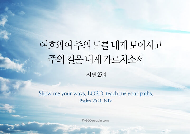 시편 25편 4절 하나님으로 마음을 다잡게 되는 성경 구절