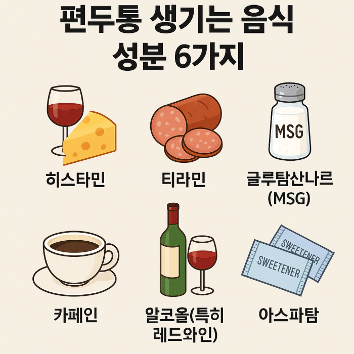 편두통 유발하는 음식 성분 6가지