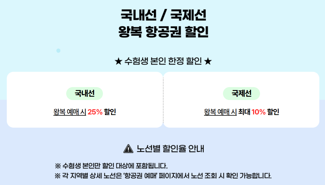 티웨이항공 2025 수험생 할인 항공권 총정리