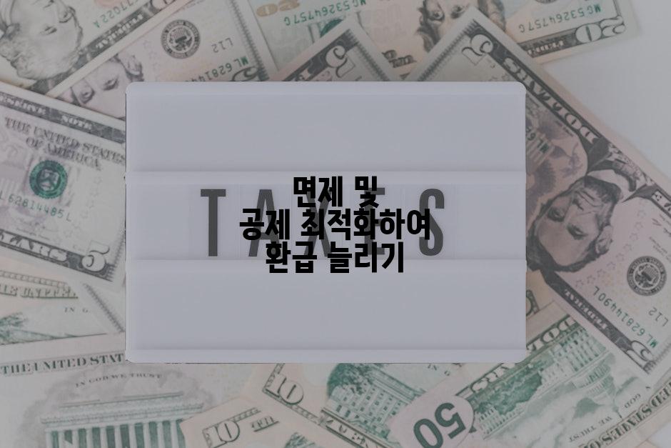 면제 및 공제 최적화하여 환급 늘리기