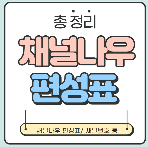  [총 정리] 채널나우 편성표 및 채널번호 확인방법