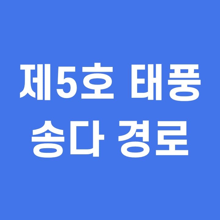  태풍 송다 경로 및 대비