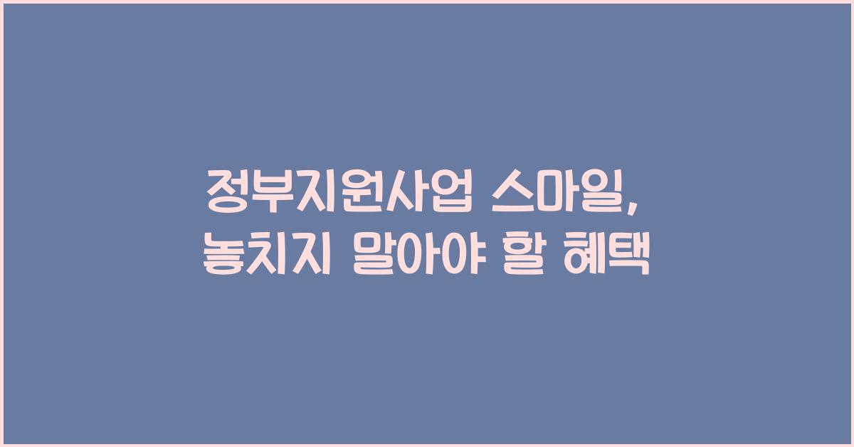 정부지원사업 스마일