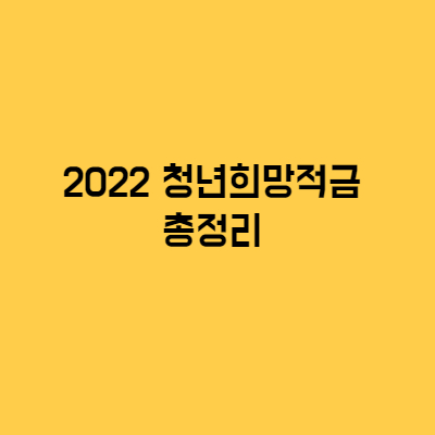  2022 청년희망적금 총정리
