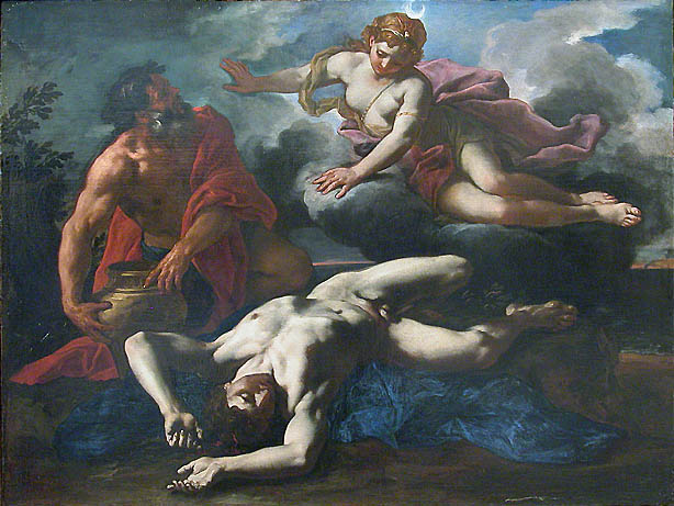 Diana over Orion&#39;s dead body&#44; before he is placed in the heavens