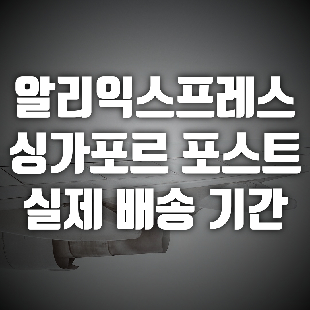  알리익스프레스, 싱가포르 포스트 배송 실제 도착 기간 공유