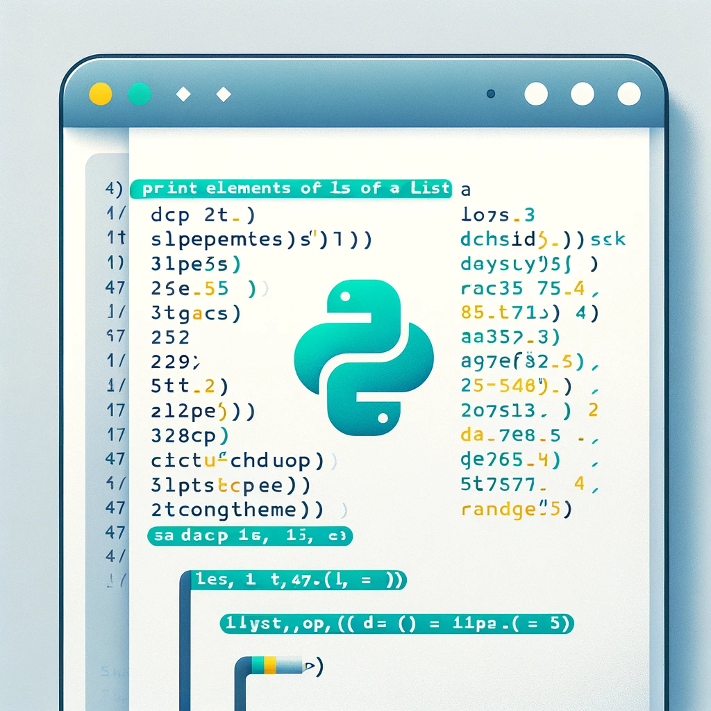 1에서 5까지의 숫자를 인쇄하는 예제가 포함된 Python 코드 편집기 화면을 보여주는 이미지